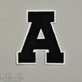 Ecusson lettres de l'alphabet en éponge - Noir et blanc - Thermocollant Autres marques - Tissus et mercerie - 1