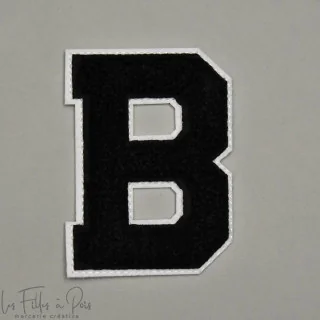 Ecusson lettres de l'alphabet en éponge - Noir et blanc - Thermocollant Tissus et mercerie créative – Nos sélections sans marque