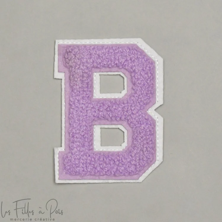 Ecusson lettres de l'alphabet en éponge - Mauve et blanc - Thermocollant Tissus et mercerie créative – Nos sélections sans marqu
