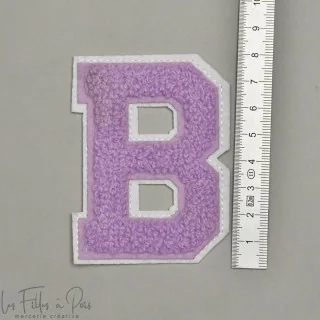Ecusson lettres de l'alphabet en éponge - Mauve et blanc - Thermocollant Tissus et mercerie créative – Nos sélections sans marqu