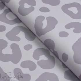 Tissu déperlant K-way motif léopard collection "Angels" - Tons figue givrée - Les Filles à Pois ® - Oeko-Tex ®