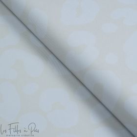 Tissu déperlant K-way motif léopard collection "Angels" - Ecru - Les Filles à Pois ® - Oeko-Tex ®