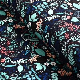 Tissu déperlant K-way motif fleurs collection "Botanic" - Multicolore - Les Filles à Pois ® - Oeko-Tex ® Les Filles à Pois - Des