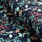 Tissu déperlant K-way motif fleurs collection "Botanic" - Multicolore - Les Filles à Pois ® - Oeko-Tex ®