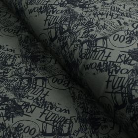 Tissu déperlant K-way motif inscription collection "Random" - Kaki et noir - Les Filles à Pois ® - Oeko-Tex ® Les Filles à Pois 