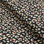 Tissu déperlant K-way motif léopard collection "Klass" - rouge, beige et noir - Les Filles à Pois ® - Oeko-Tex ® Les Filles à Po
