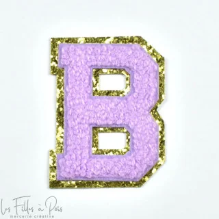 Ecusson lettres de l'alphabet en éponge - Violet et doré - Thermocollant Tissus et mercerie créative – Nos sélections sans marqu