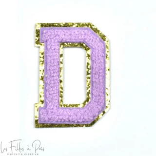 Ecusson lettres de l'alphabet en éponge - Violet et doré - Thermocollant Tissus et mercerie créative – Nos sélections sans marqu