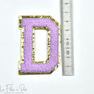 Ecusson lettres de l'alphabet en éponge - Violet et doré - Thermocollant Tissus et mercerie créative – Nos sélections sans marqu