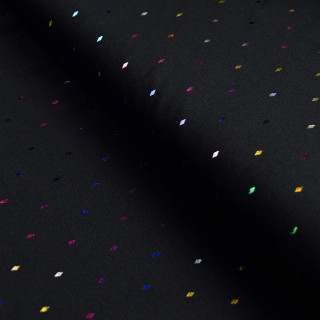 Tissu jersey coton motif sequins "Sequin's Harlem" - Noir et multicolore - Oeko-Tex et GOTS ® Autres marques - Tissus et merceri