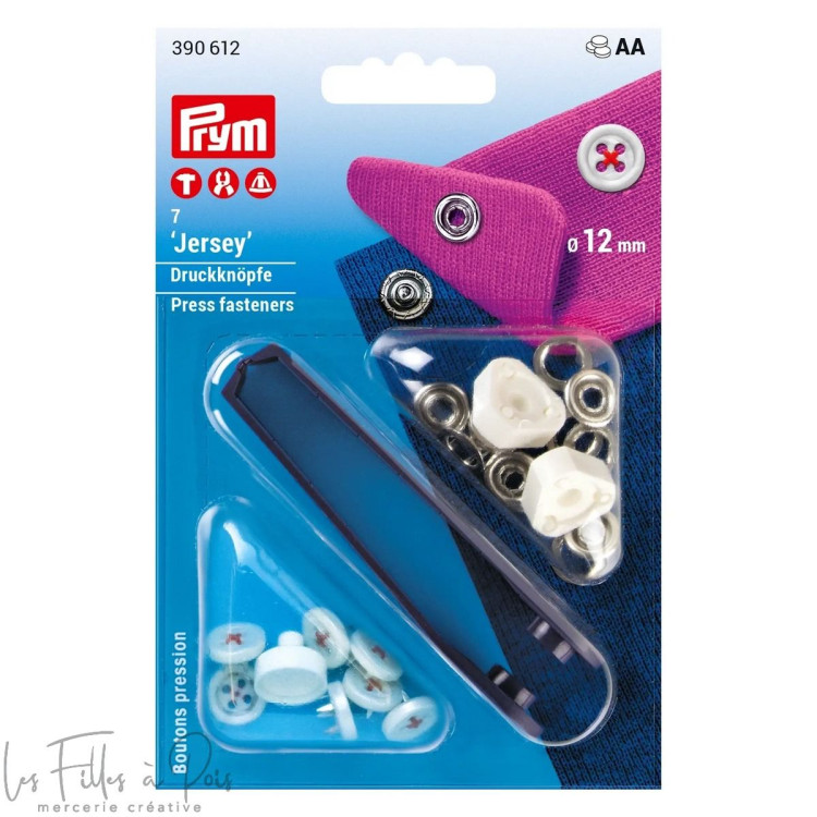 Bouton pression jersey optique couture avec outil - 12mm - Prym ® Prym ® - Mercerie - 3 Bouton pression jersey optique couture avec outil - 12mm - Prym ® Prym ® - Mercerie - 3