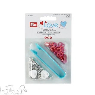 Fecho de pressão jersey vermelho sortido com ferramenta - 8 mm - 390701 - Prym (inglês) Prym : mercerie couture et accessoires 