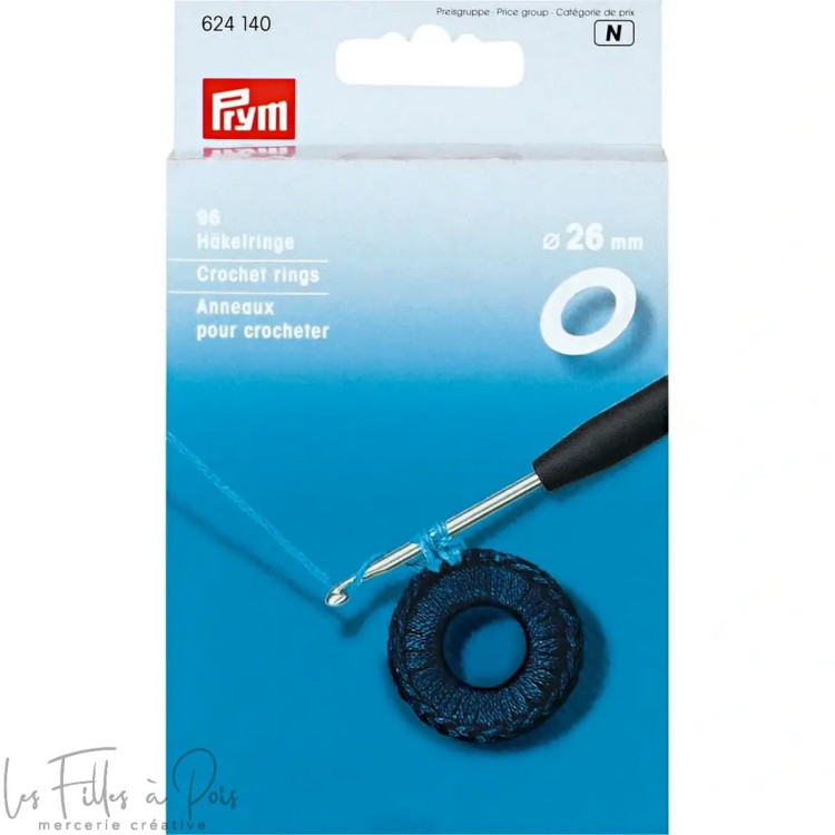 96 anneaux pour crocheter - Diamètre 26mm - 624140 - Prym ® Prym ® - Mercerie - 2 96 anneaux pour crocheter - Diamètre 26mm - 624140 - Prym ® Prym ® - Mercerie - 2