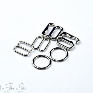 Kit soutien-gorge - Zamak - Argenté - 10mm Autres marques - Tissus et mercerie - 1