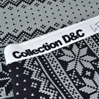 Coupon de tissu french terry motif jacquard de noël "D&C" - Noir, Gris et écru - 300cm - Les Filles à Pois Les Filles à Pois - D
