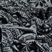 Tissu french terry motif jacquard de noël collection "D&C" - Noir, Gris et écru - Les Filles à Pois ® - Oeko-Tex ®