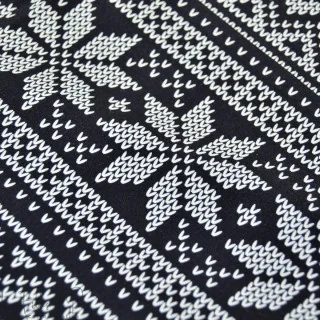 Coupon de tissu french terry motif jacquard de noël "D&C" - Noir, Gris et écru - 300cm - Les Filles à Pois Les Filles à Pois - D