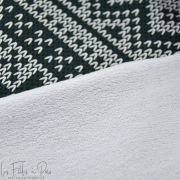 Tissu french terry motif jacquard de noël collection "D&C" - Vert et écru - Les Filles à Pois ® - Oeko-Tex ® Les Filles à Pois -