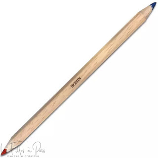 Crayon craie pour tissus bicolore - Rouge et bleu - Bohin Bohin France ® - Mercerie - 1