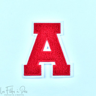 Ecusson lettres de l'alphabet en éponge - Rouge et blanc - Thermocollant Autres marques - Tissus et mercerie - 1