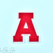 Ecusson lettres de l'alphabet en éponge - Rouge et blanc - Thermocollant