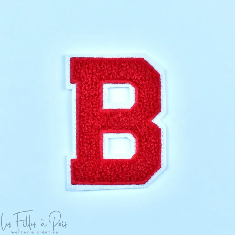 Ecusson lettres de l'alphabet en éponge - Rouge et blanc - Thermocollant Tissus et mercerie créative – Nos sélections sans marqu