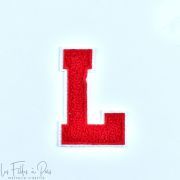 Ecusson lettres de l'alphabet en éponge - Rouge et blanc - Thermocollant