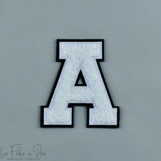 Ecusson lettres de l'alphabet en éponge - Blanc et noir - Thermocollant Autres marques - Tissus et mercerie - 1