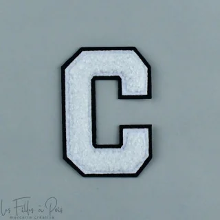 Ecusson lettres de l'alphabet en éponge - Blanc et noir - Thermocollant Tissus et mercerie créative – Nos sélections sans marque