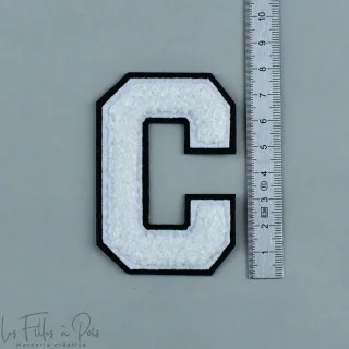Ecusson lettres de l'alphabet en éponge - Blanc et noir - Thermocollant Tissus et mercerie créative – Nos sélections sans marque