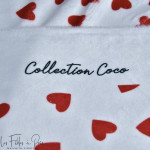 Tissu minky motif coeur collection "Coco" - Blanc, rouge et noir - Les Filles à Pois ® - Oeko-Tex ® Les Filles à Pois - Design ®