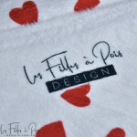 Tissu minky motif coeur collection "Coco" - Blanc, rouge et noir - Les Filles à Pois ® - Oeko-Tex ® Les Filles à Pois - Design ®