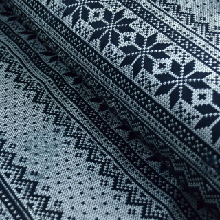 Tissu minky motif jacquard de noël collection "D&C" - Noir, gris et écru - Les Filles à Pois ® - Oeko-Tex ® Les Filles à Pois - 