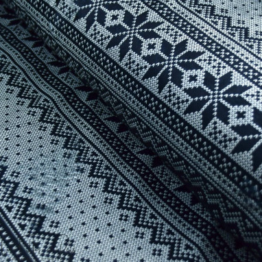 Tissu minky motif jacquard de noël collection "D&C" - Noir, gris et écru - Les Filles à Pois ® - Oeko-Tex ® Les Filles à Pois - 