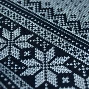 Tissu minky motif jacquard de noël collection "D&C" - Noir, gris et écru - Les Filles à Pois ® - Oeko-Tex ®
