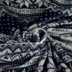 Tissu minky motif jacquard de noël collection "D&C" - Noir, gris et écru - Les Filles à Pois ® - Oeko-Tex ® Les Filles à Pois - 