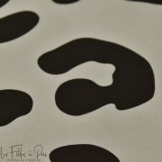 Tissu minky motif léopard collection "Angels" - Ecru et noir - Les Filles à Pois ® - Oeko-Tex ®