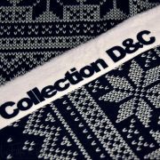 Tissu minky motif jacquard de noël collection "D&C" - Noir, gris et écru - Les Filles à Pois ® - Oeko-Tex ® Les Filles à Pois - 
