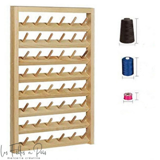 Présentoir en bois pour 48 bobines de fils Autres marques - Tissus et mercerie - 1