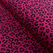 Tissu jersey motif léopard collection "Contrastes" - Rose Fuchsia et noir - Les Filles à Pois ® - Oeko-Tex ® Les Filles à Pois -