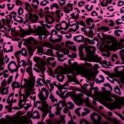 Tissu jersey motif léopard collection "Contrastes" - Rose Fuchsia et noir - Les Filles à Pois ® - Oeko-Tex ® Les Filles à Pois -