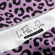 Tissu jersey motif léopard collection "Contrastes" - Lavande et noir - Les Filles à Pois ® - Oeko-Tex ® Les Filles à Pois - Desi