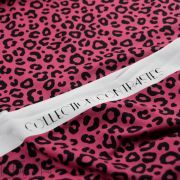 Tissu french terry motif léopard collection "Contrastes" - Rose fuchsia et noir - Les Filles à Pois ® - Oeko-Tex ® Les Filles à 