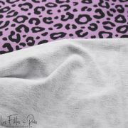 Tissu french terry motif léopard collection "Contrastes" - Lavande et noir - Les Filles à Pois ® - Oeko-Tex ® Les Filles à Pois 