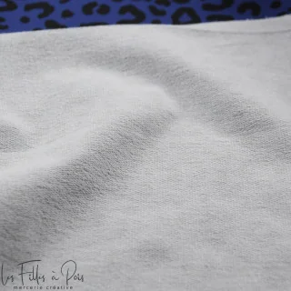 Tissu french terry léopard "Blue Riff" bleu et noir - Collection Contrastes - Les Filles à Pois Design Les Filles à Pois - Desig