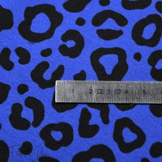 Tissu french terry léopard "Blue Riff" bleu et noir - Collection Contrastes - Les Filles à Pois Design Les Filles à Pois - Desig