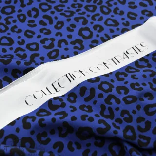 Tissu french terry léopard "Blue Riff" bleu et noir - Collection Contrastes - Les Filles à Pois Design Les Filles à Pois - Desig