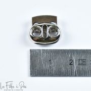 Arrêt cordon plat double trou métal - 4mm  - 6