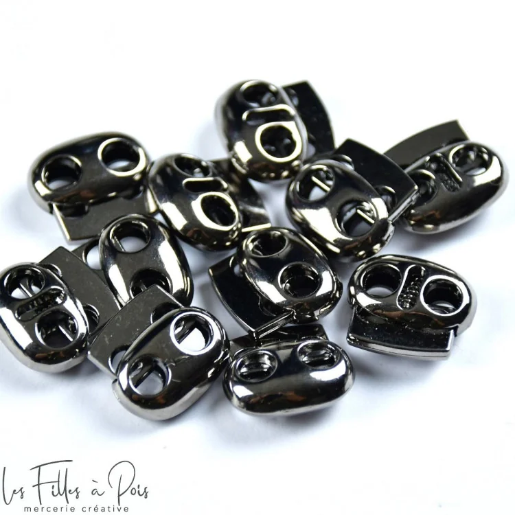 Arrêt cordon plat double trou métal - 4mm Autres marques - Tissus et mercerie - 8 Arrêt cordon plat double trou métal - 4mm Autres marques - Tissus et mercerie - 8