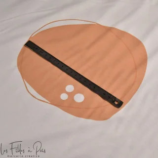 Coupon de tissu french terry "Galets Pastel" tons orangés - Collection Anna By Amanda - 300cm - Les Filles à Pois Design Les Fil